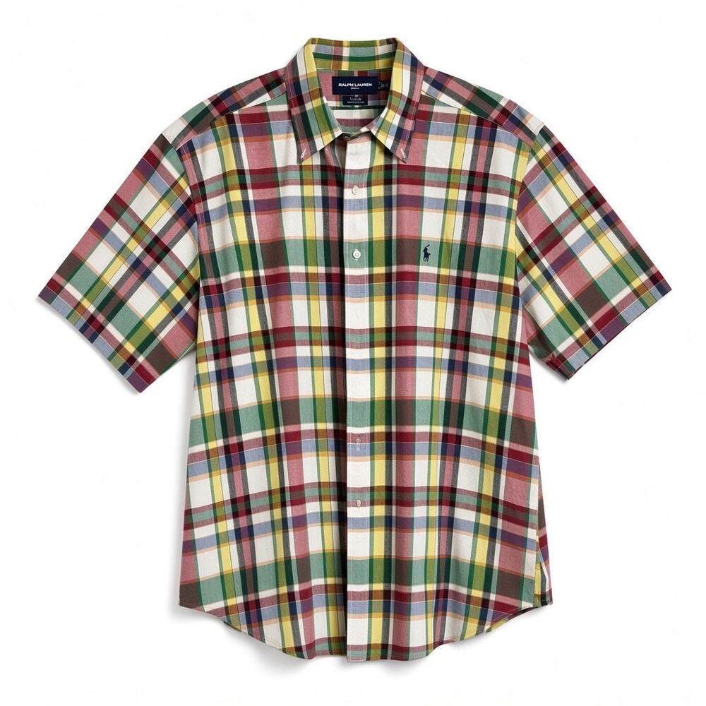 Vintage Ralph Lauren Golf Tilden Plaid Button Down Shirt Mens XL